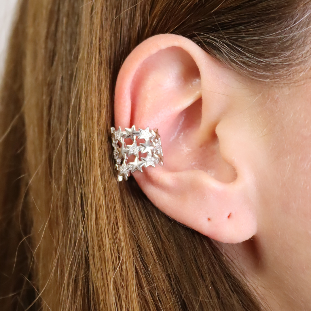 Ear Cuff Stelle Rosina - Ear Cuff Donna Argento 925 E Zirconi