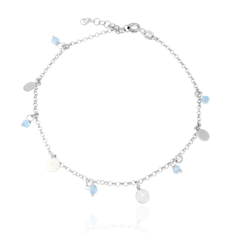 Cavigliera Cristalli Azzurri - Cavigliera Donna Argento 925