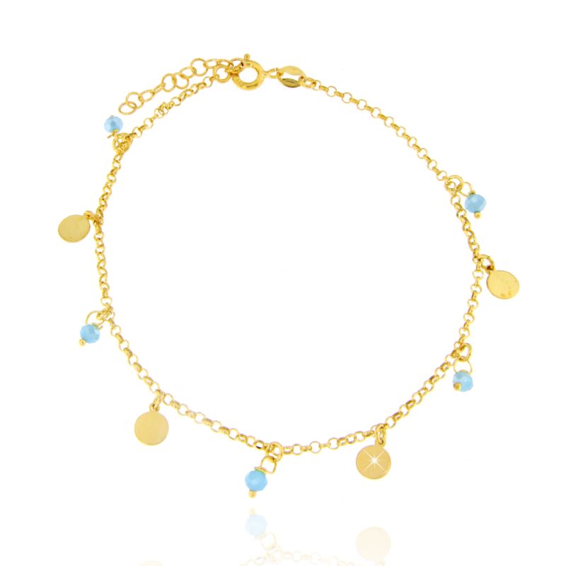 Cavigliera Cristalli Azzurri - Cavigliera Donna Oro Placcato 18K