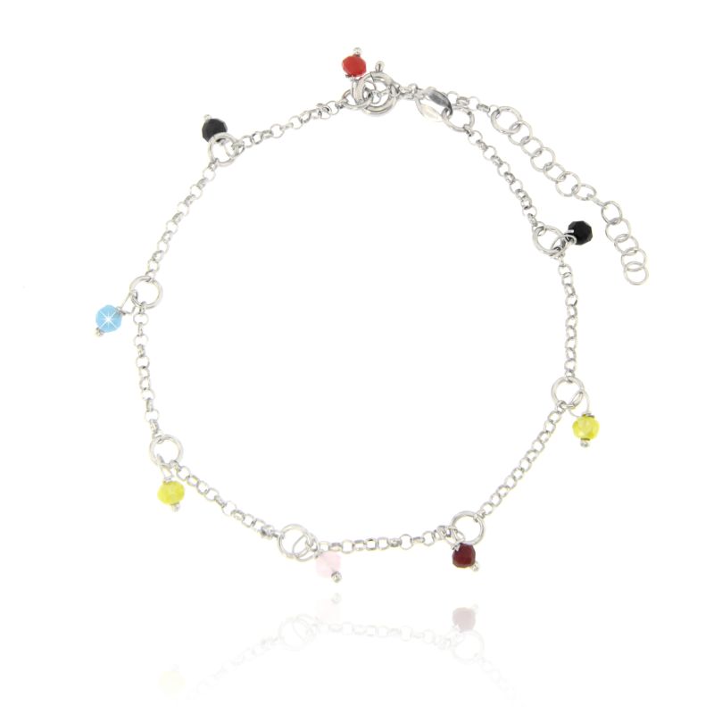 Cavigliera Cristalli Colorati - Cavigliera Donna Argento 925