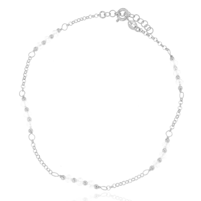 Cavigliera Tre Cristalli Bianchi - Cavigliera Donna Argento 925