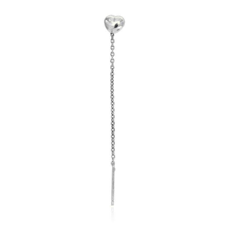 Orecchino Mono Cuore - Orecchino Donna Argento 925