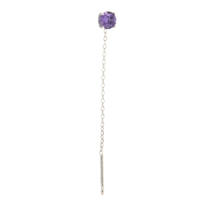 Orecchino Mono Punto Luce Ametista - Orecchino Donna Argento 925