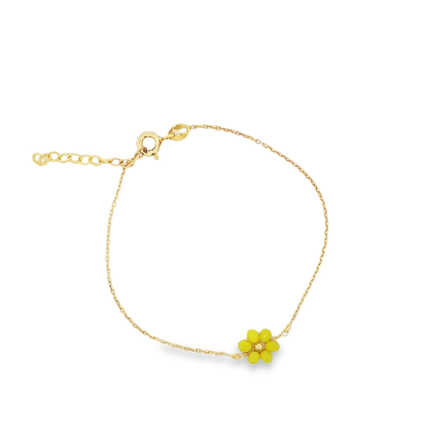 Bracciale Con Fiore in pietre - Bracciale Donna Oro Placcato 18K