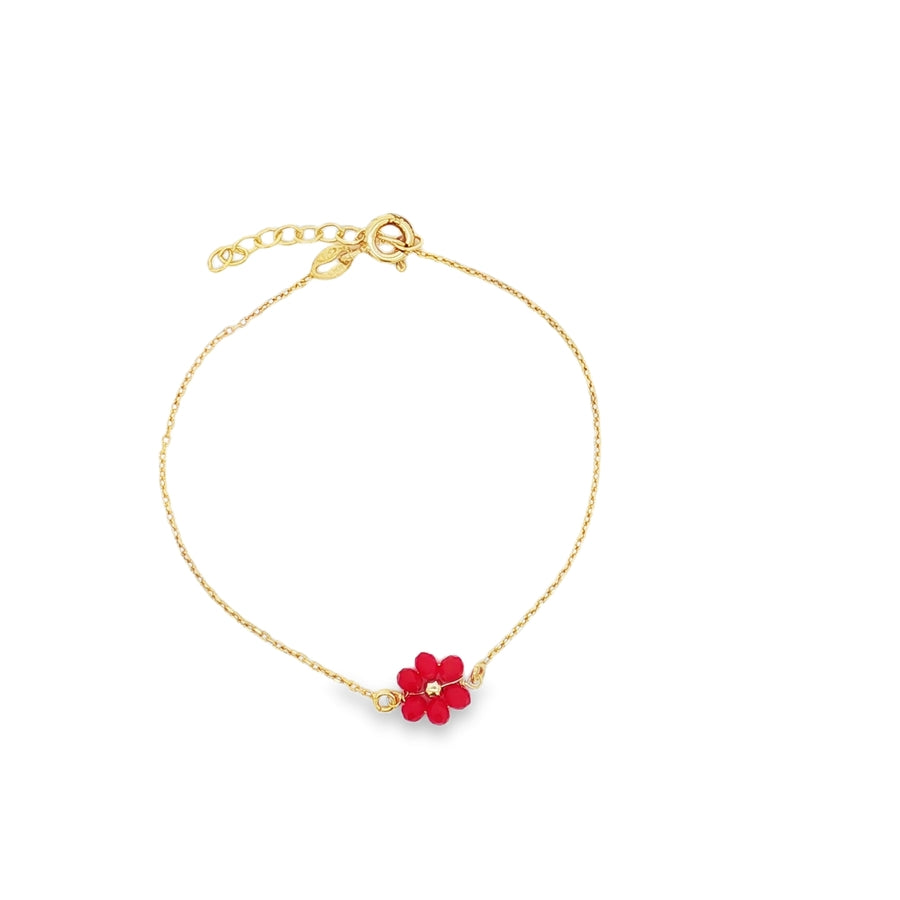 Bracciale Con Fiore in pietre - Bracciale Donna Oro Placcato 18K