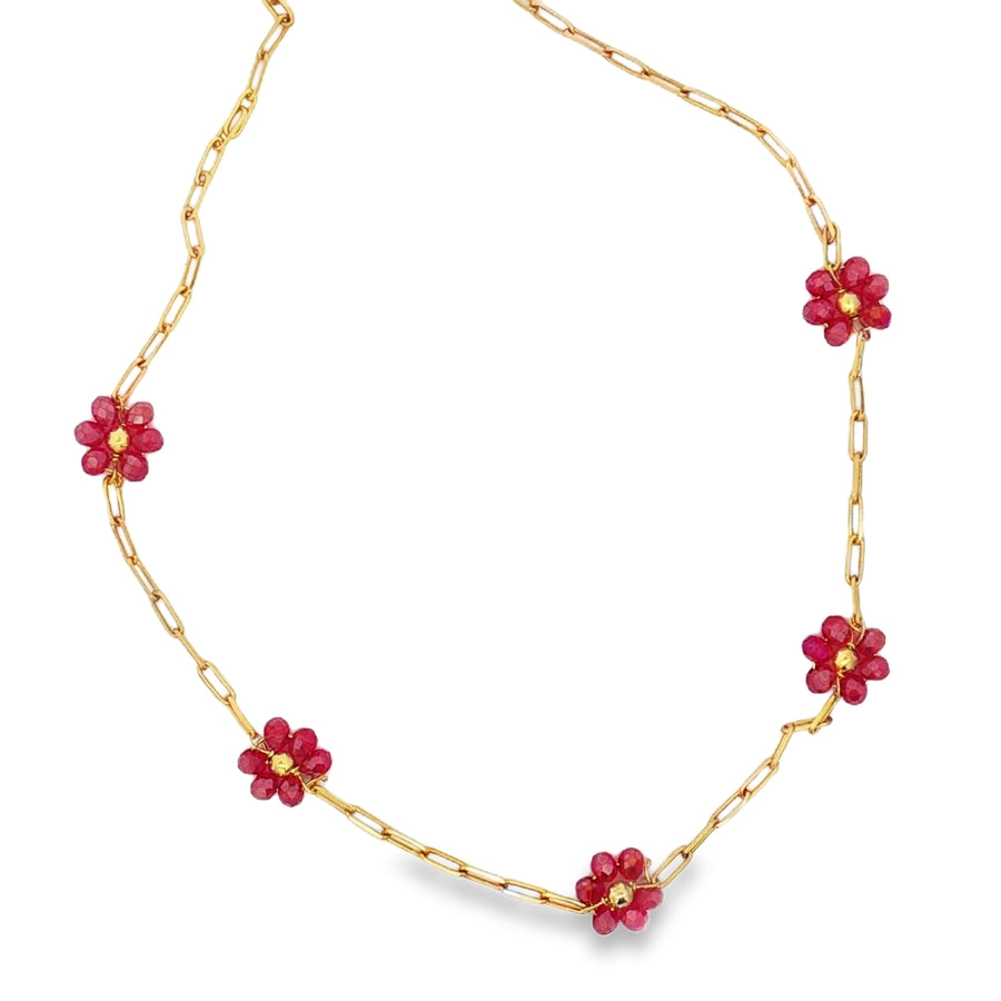 Collana Con Fiori Flora - Collana Donna Oro Placcato 18K