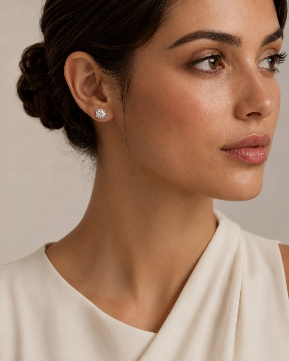 Orecchini Fresia Bianca Moissanite