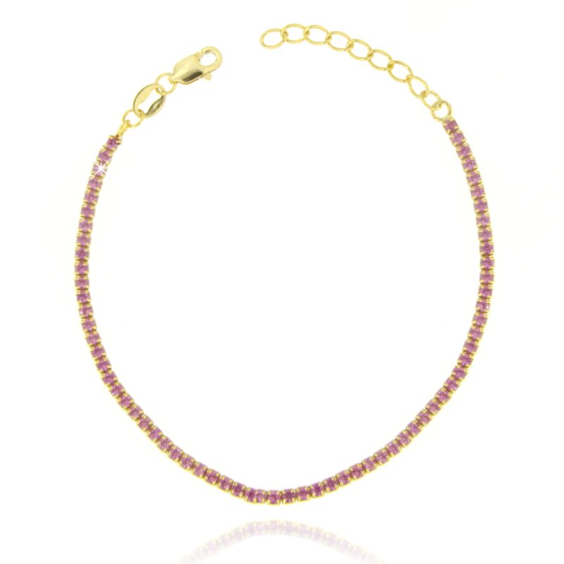 Braccialetto Tennis Fucsia Elide - Bracciale Donna Argento 925