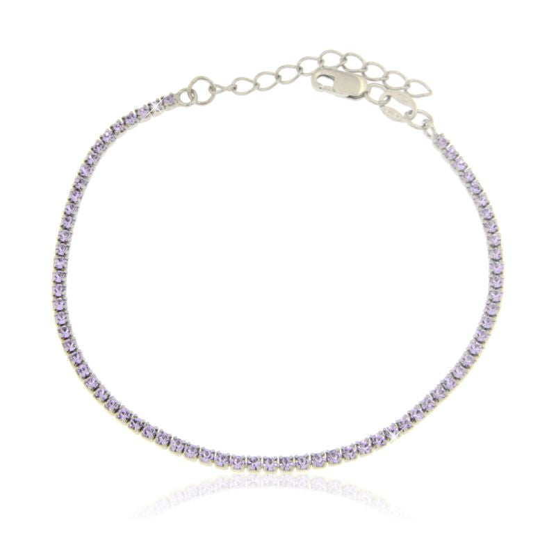 Braccialetto Tennis Elide lilla chiaro- Bracciale Donna Argento 925