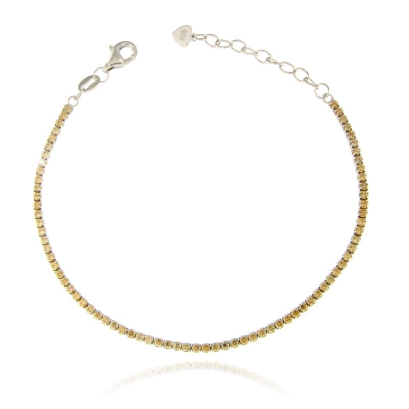 Braccialetto Tennis Elide Champagne - Bracciale Donna Argento 925