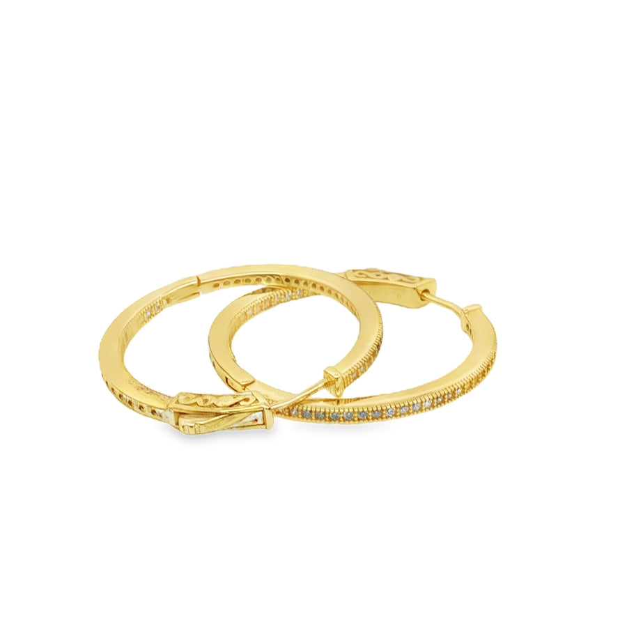Orecchini a cerchio Vanda- Orecchini Donna Argento placcato Oro 18k
