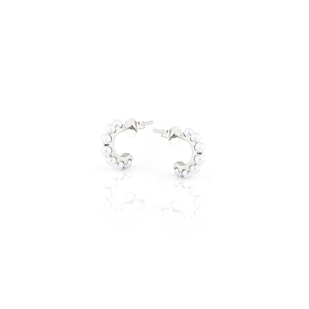 Orecchini A Bottone Con Perle - In Acciaio Inossidabile, Dimensioni 1,4 Cm, Per Donne, Regalo Elegante