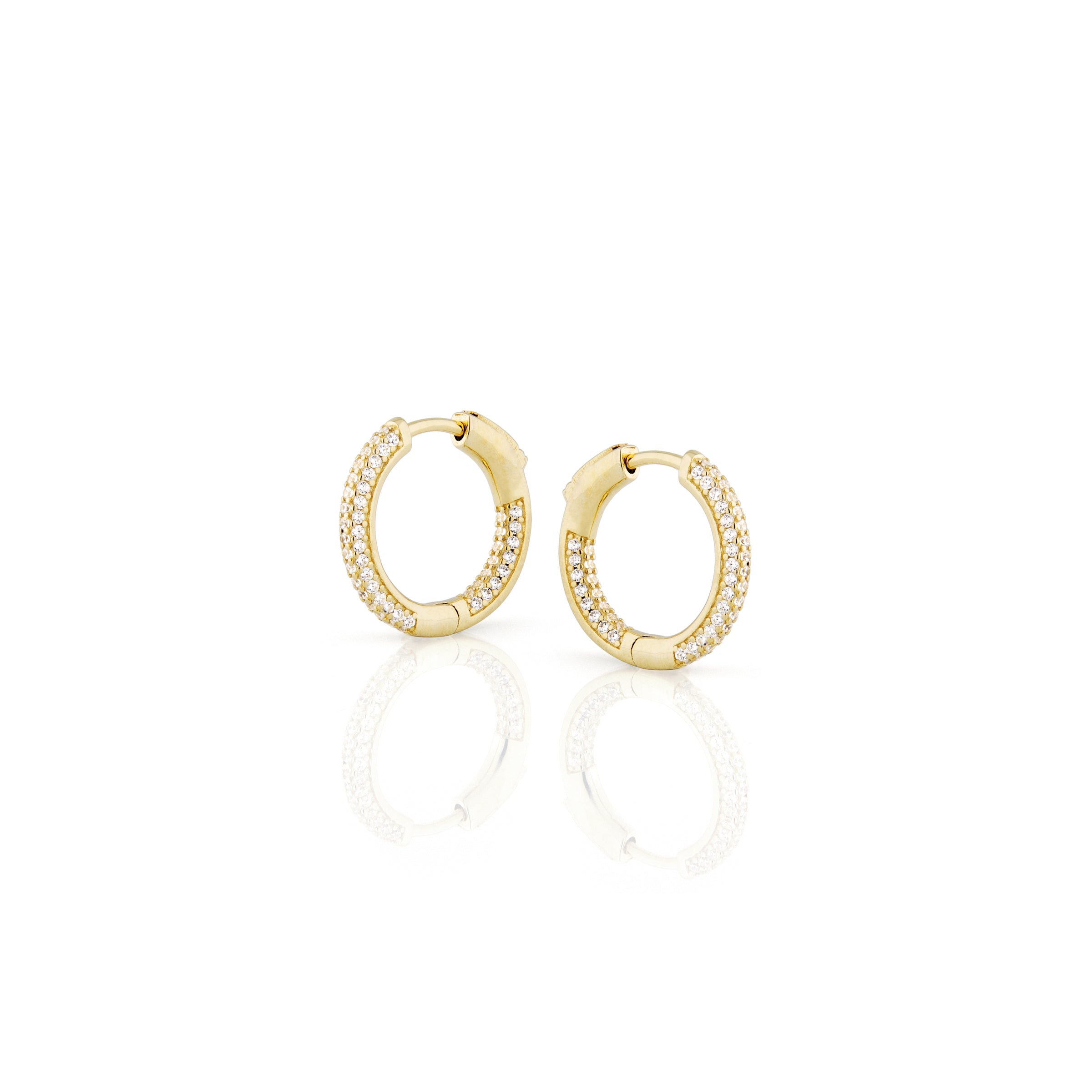 Orecchini Cerchio con Zirconi Lidia - Orecchini Donna Oro Placcato 18K