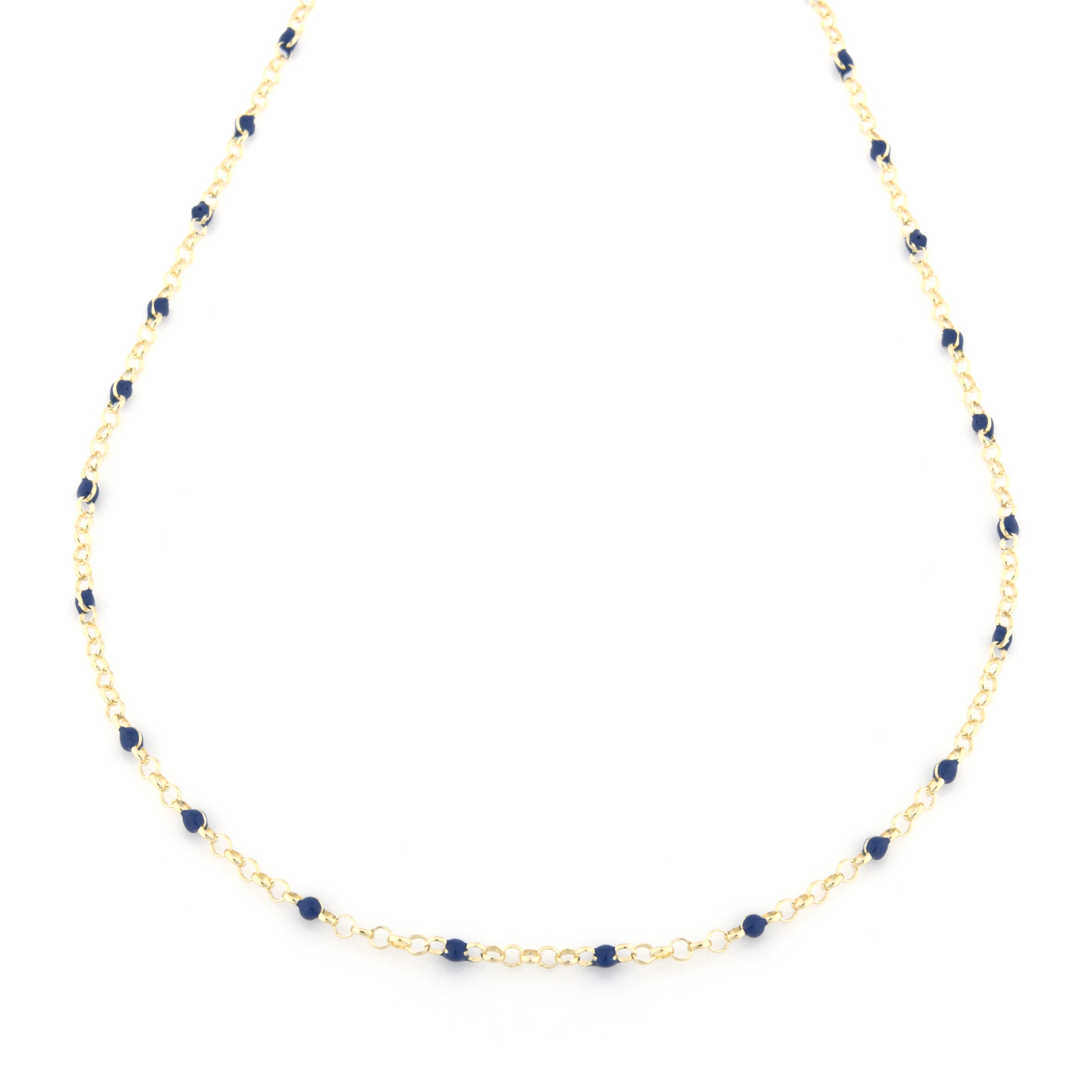 Collana Perline Colorate Blu Gemma - Collanina Donna Oro Placcato18K