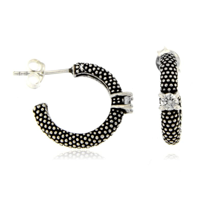 Orecchini Creola puntinati - Orecchini Donna Argento 925