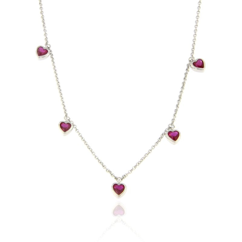 Collana Cuori Rossi - Collana Donna Argento 925