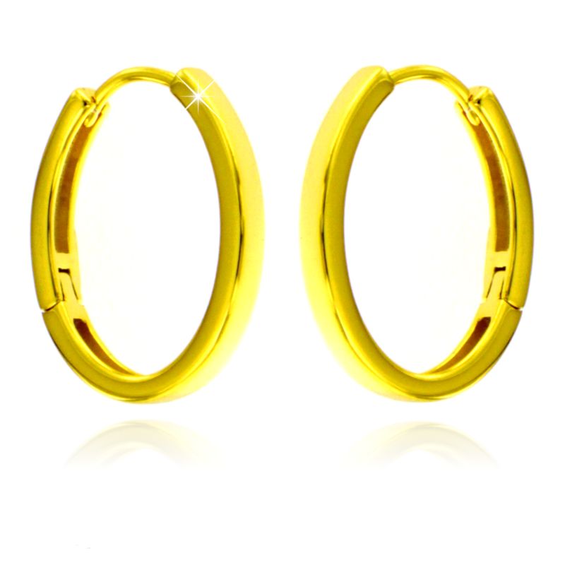 Orecchini Ovali - Orecchini Donna Argento Placcato Oro 18K