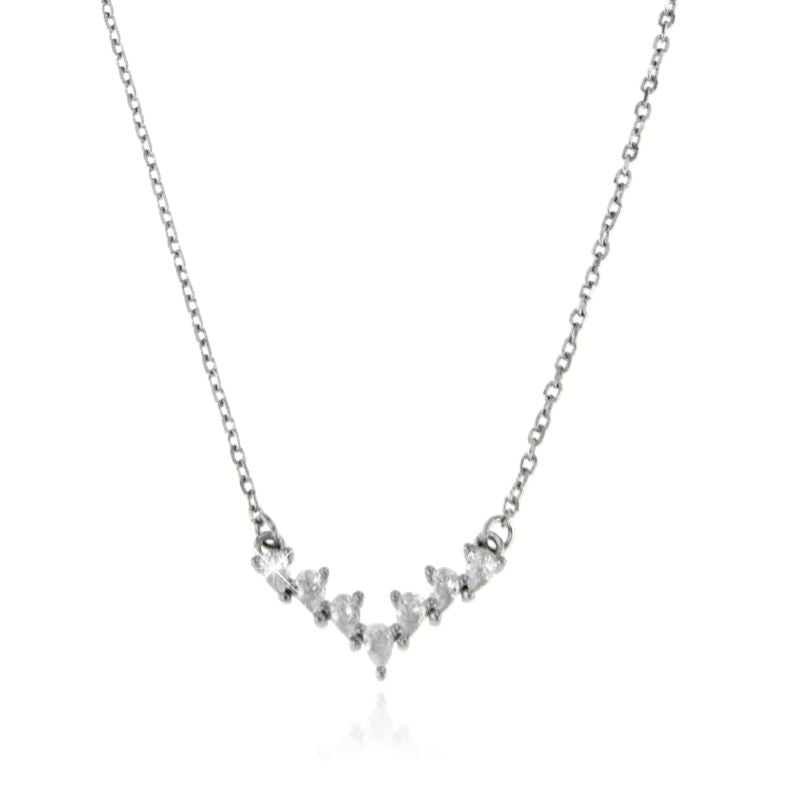 Collanina Venerus– Collana Moissanite a V con 7 Pietre a goccia | Argento 925