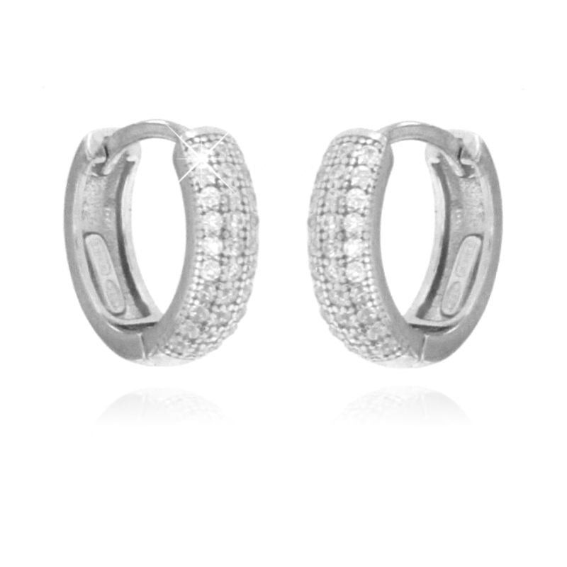 Orecchini Huggie Hoop Pave Mèl- Orecchini Donna Argento 925