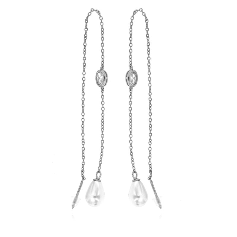 Orecchini A Perno In Argento 925 Con Zirconi, Colore Argento/oro Rosa/oro Giallo, Collezione Dream, Regalo Con Box Incluso