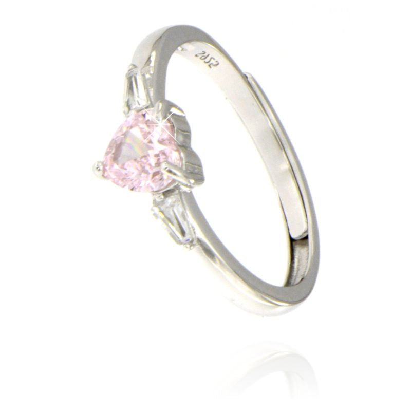 Anello Solitario Con Cuore Centrale Maddy  - Anello Donna Argento 925