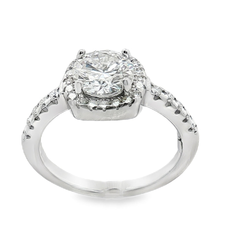 Anello Caprifoglio – Moissanite Taglio Quadrato Pavé | Argento 925