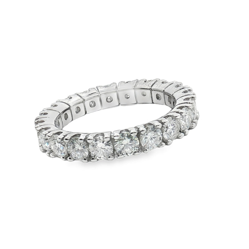 Anello Petunia – Eternity Moissanite 3mm | Argento 925 | Anello Donna
