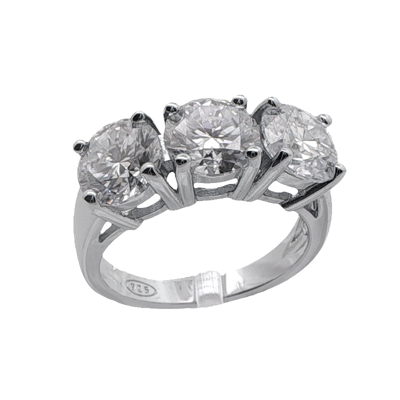 Anello Calla – Trilogy Moissanite 3 Pietre 7mm | Argento 925