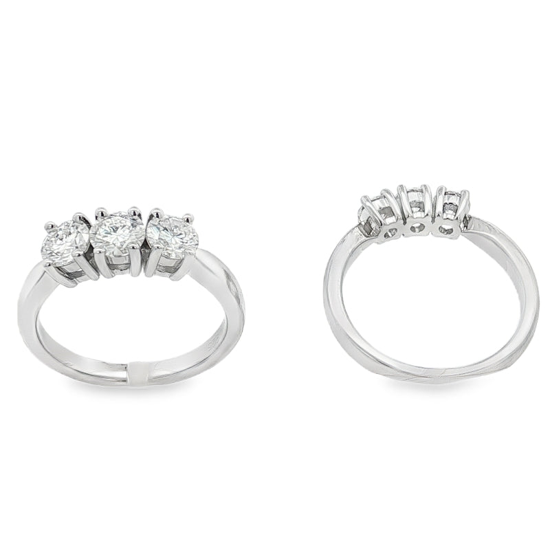 Anello Giulia moissanite – Trilogy Moissanite 3 Pietre 4mm | Argento 925