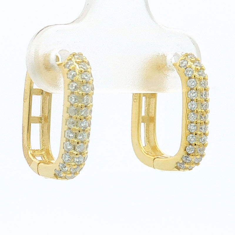 Orecchini Hoop Ovali - Orecchini Donna Argento Placcato Oro 18K