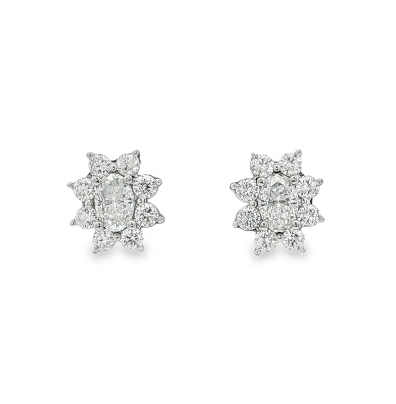 Orecchini Juno – Orecchini Moissanite Fiore ovale | Argento 925