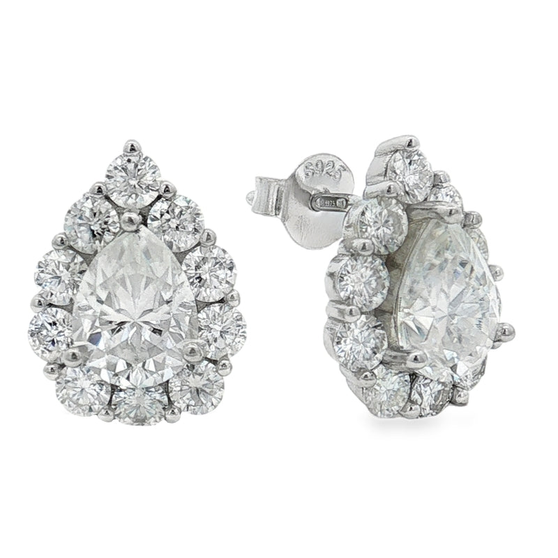 Orecchini Gaura– Orecchini in Moissanite Taglio goccia Pavé | Argento 925