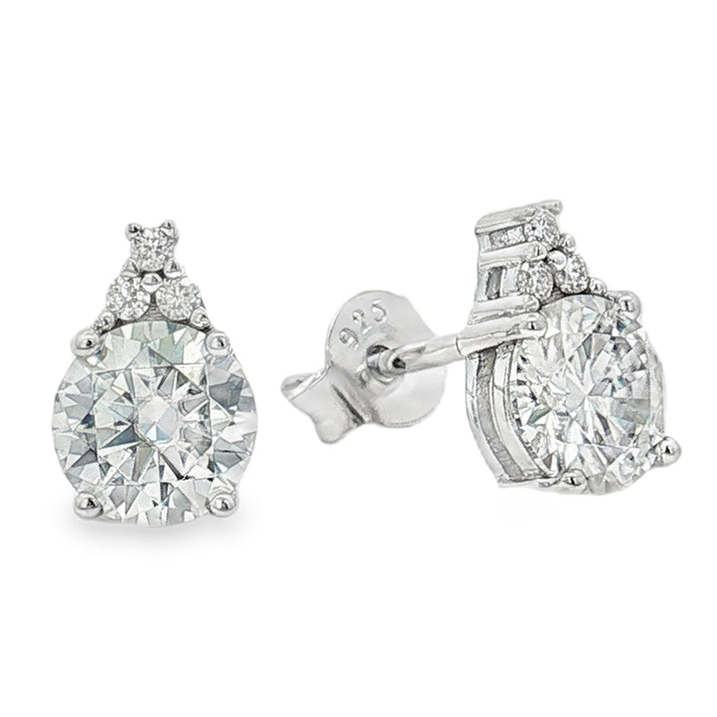 Orecchini Eleanor– Orecchini Moissanite punto luce 6 mm | Argento 925