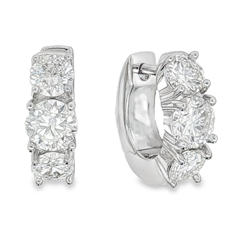 Orecchini Aelwen – Orecchini Moissanite Cerchio Ovale Trilogy Pietre degrade | Argento 925 (Copia)