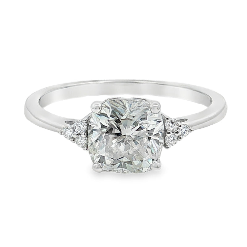 Anello Sky– Solitario Moissanite quadrato 7 mm 4 Griffe | Argento 925