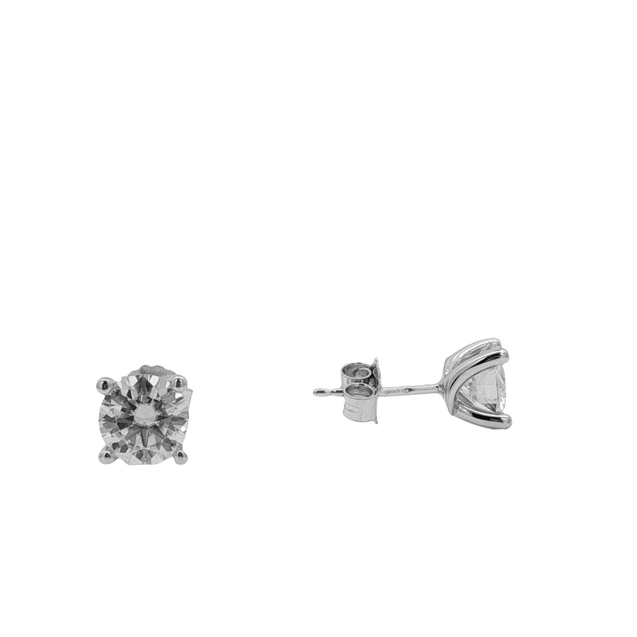Orecchini Punto Luce Blake – Orecchini Moissanite 7mm 4 Griffe Lobo | Argento 925