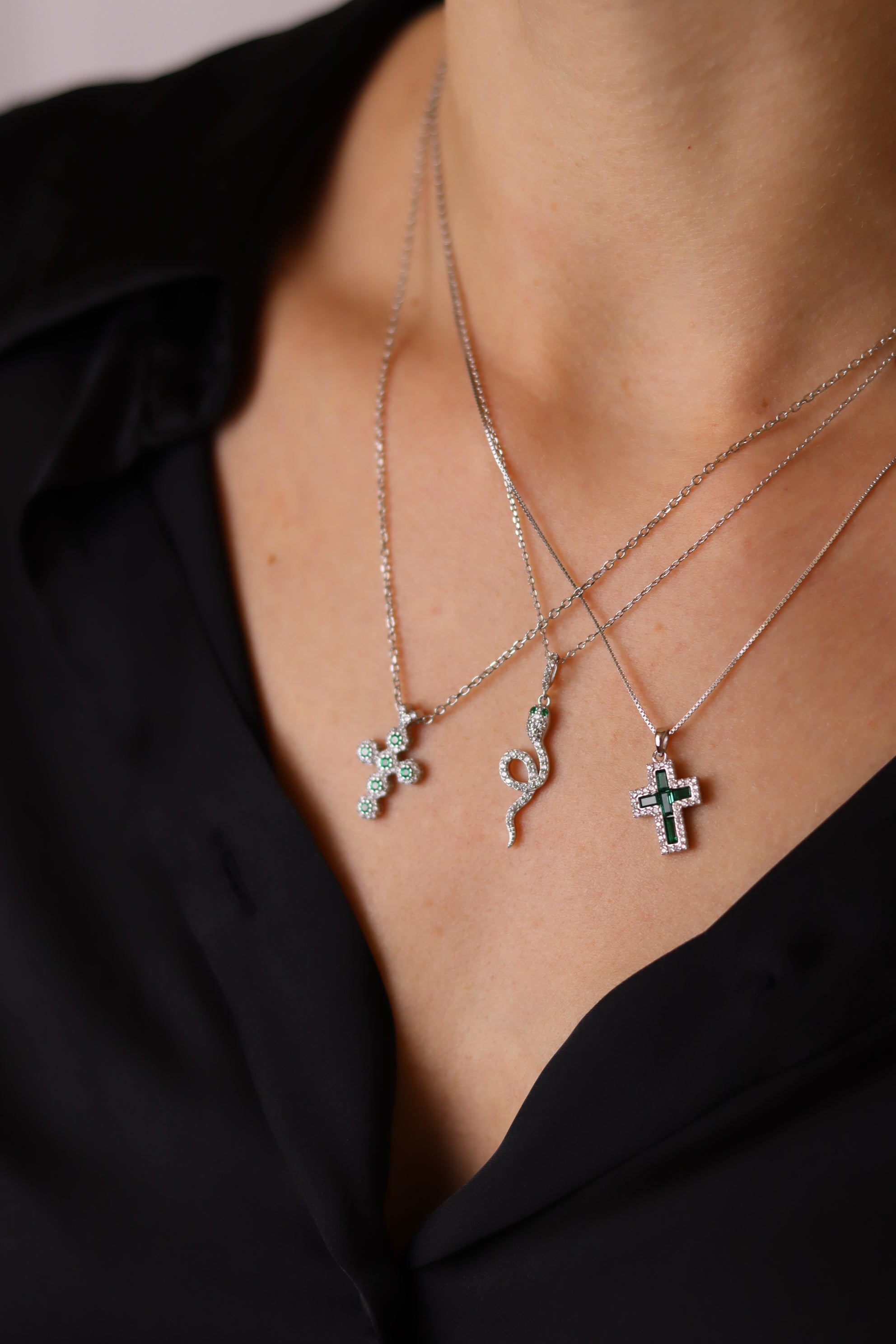 Collana croce Crystia- Collana Argento 925