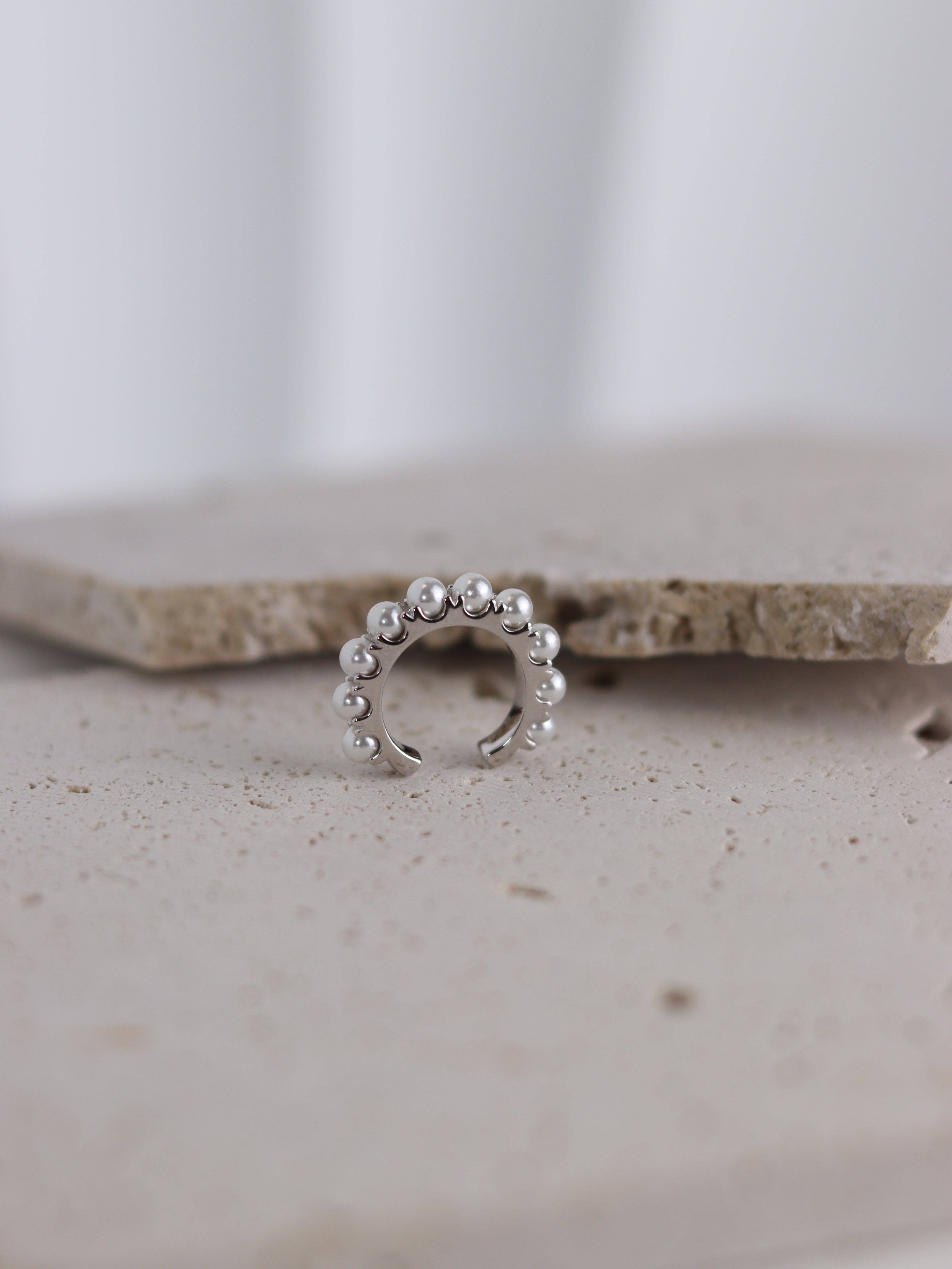 Ear Cuff Perle Aurelie - Ear Cuff Argento 925