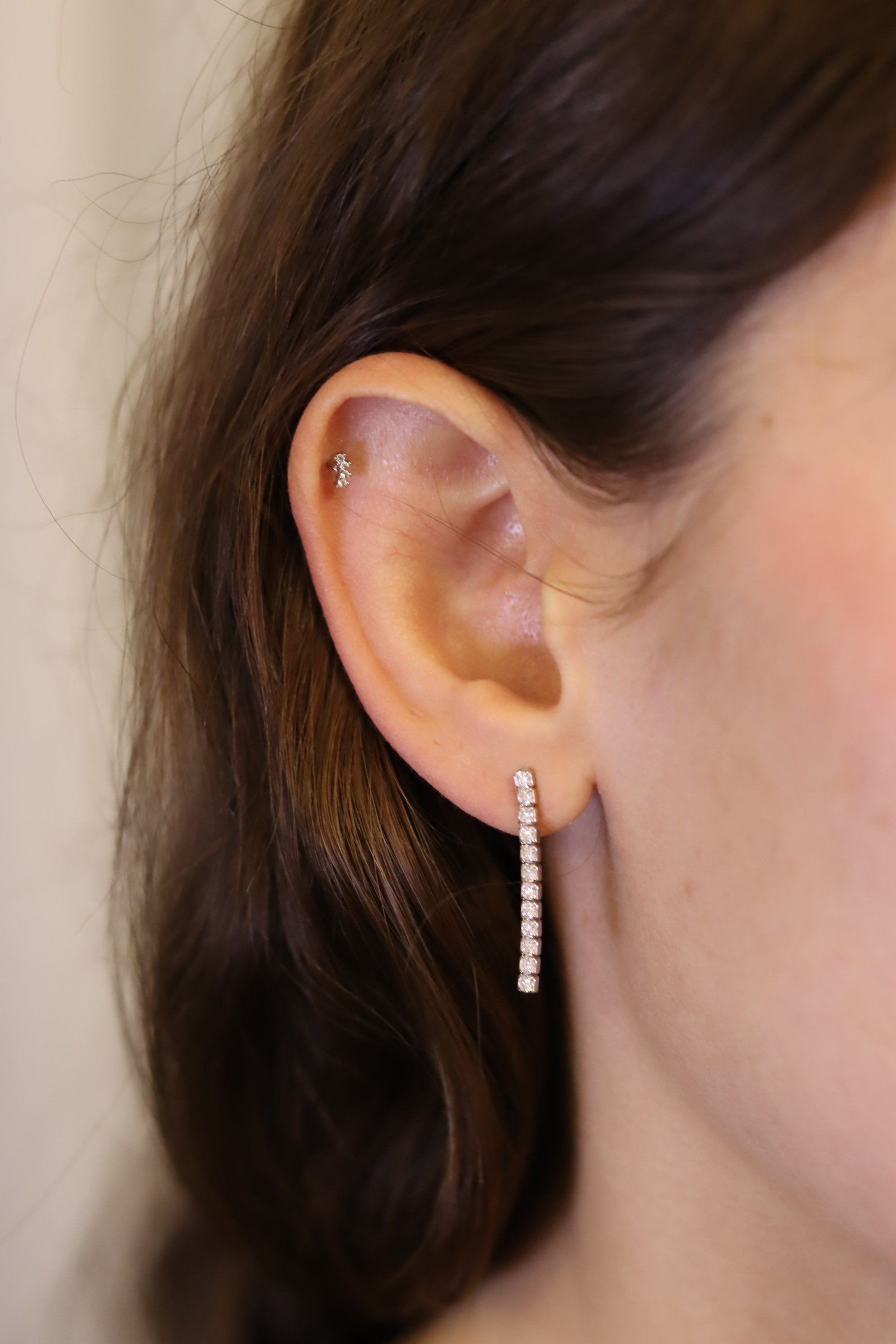 Orecchini Tennis – Orecchini Moissanite 12 Pietre 2mm Pendenti | Argento 925