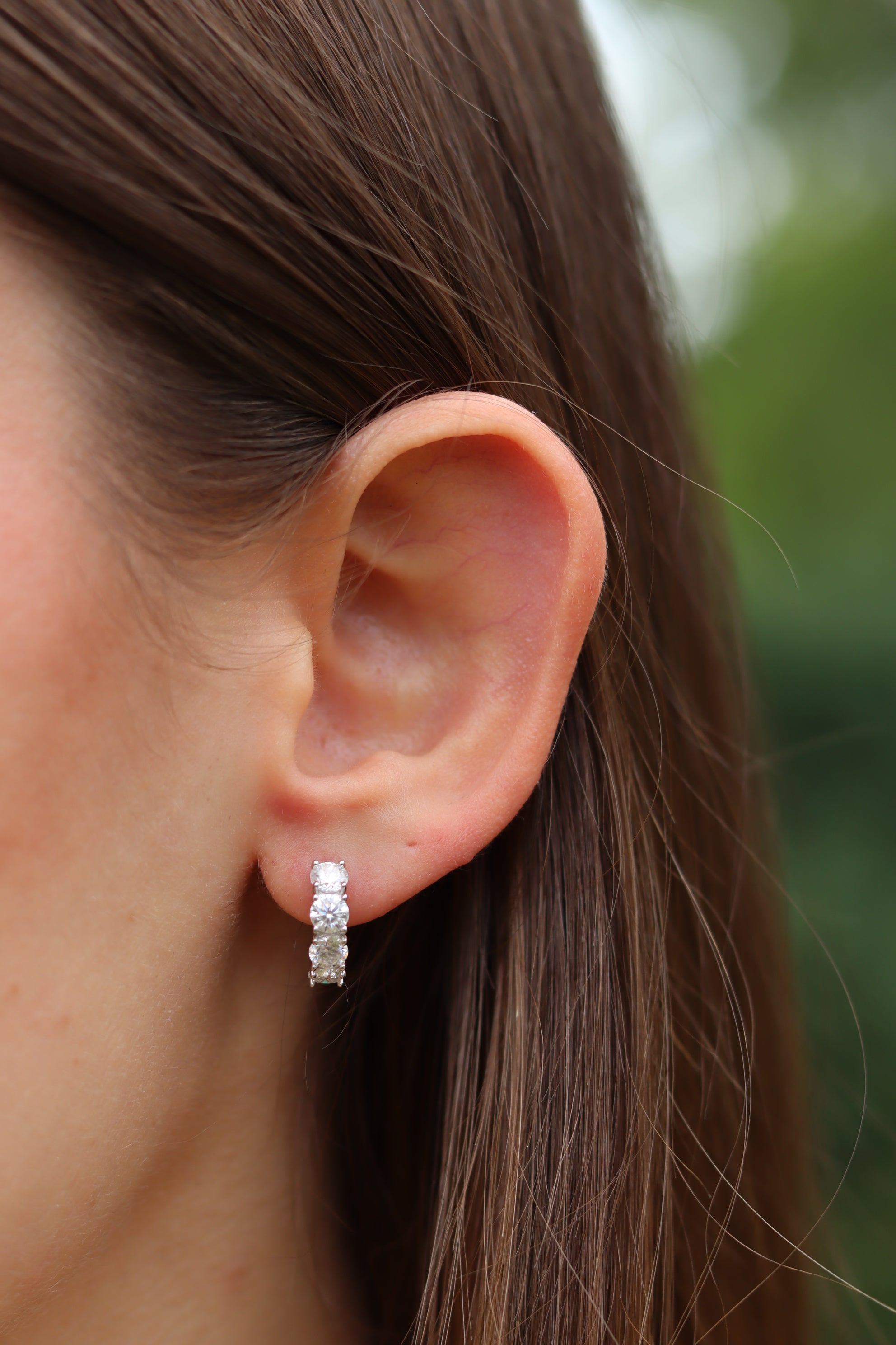 Orecchini Plumeria– Orecchini Moissanite Cerchio Scattini 4 Pietre da 4mm | Argento 925