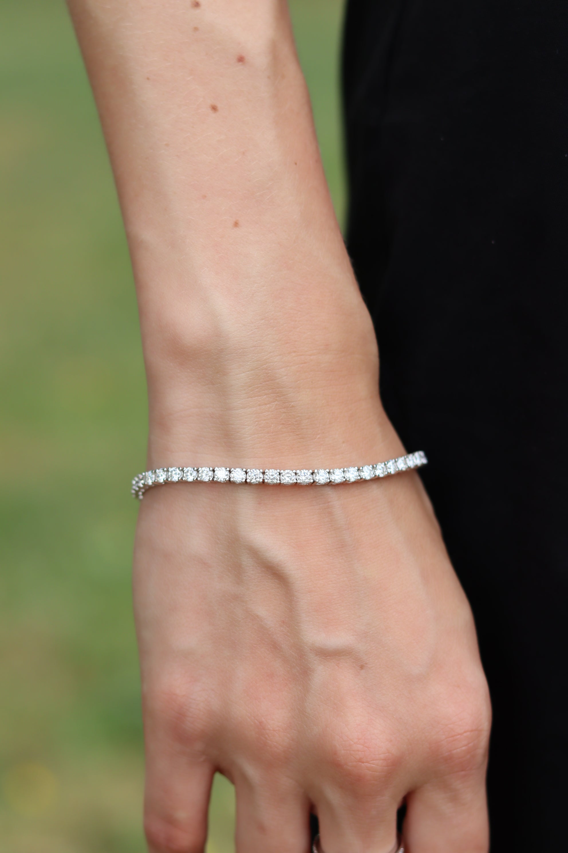 Braccialetto Tennis Unisex 2,5 mm – Bracciale Moissanite Tutto Pietre | Argento 925 Rodiato