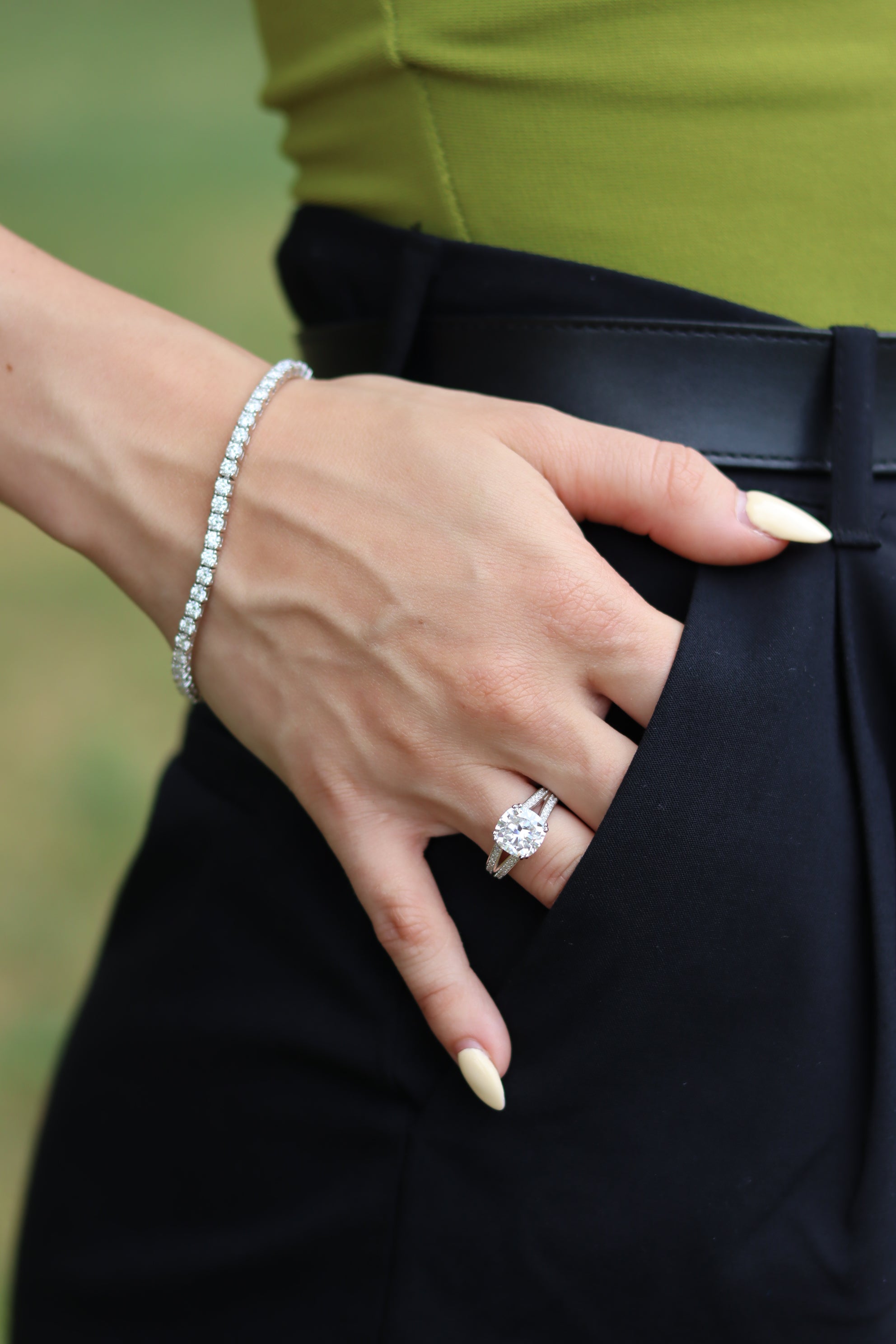 Anello Bali– Solitario Moissanite 9mm 4 Griffe | Argento 925