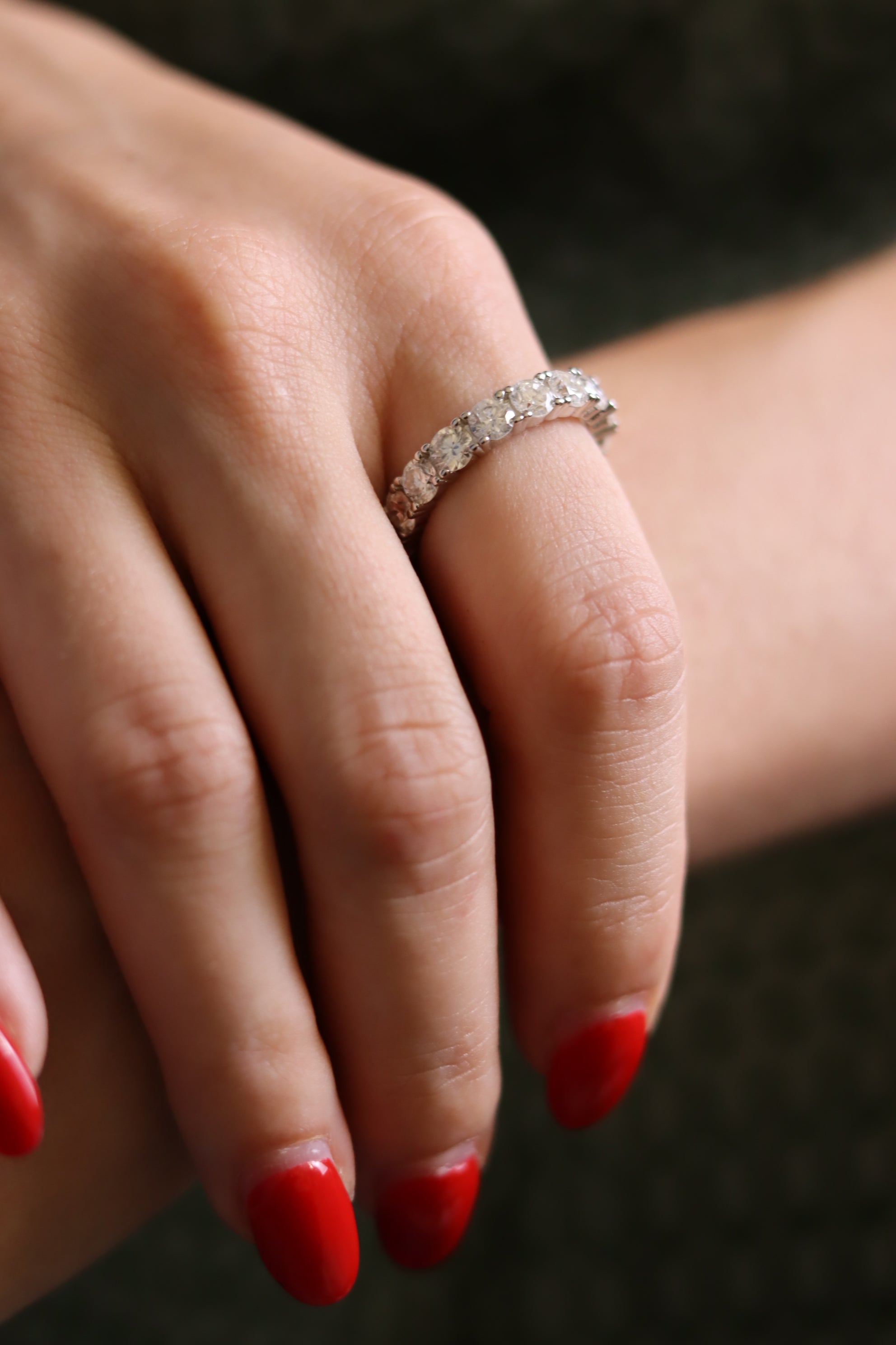 Anello Primula – Eternity Moissanite 4mm | Argento 925 | Anello di Fidanzamento