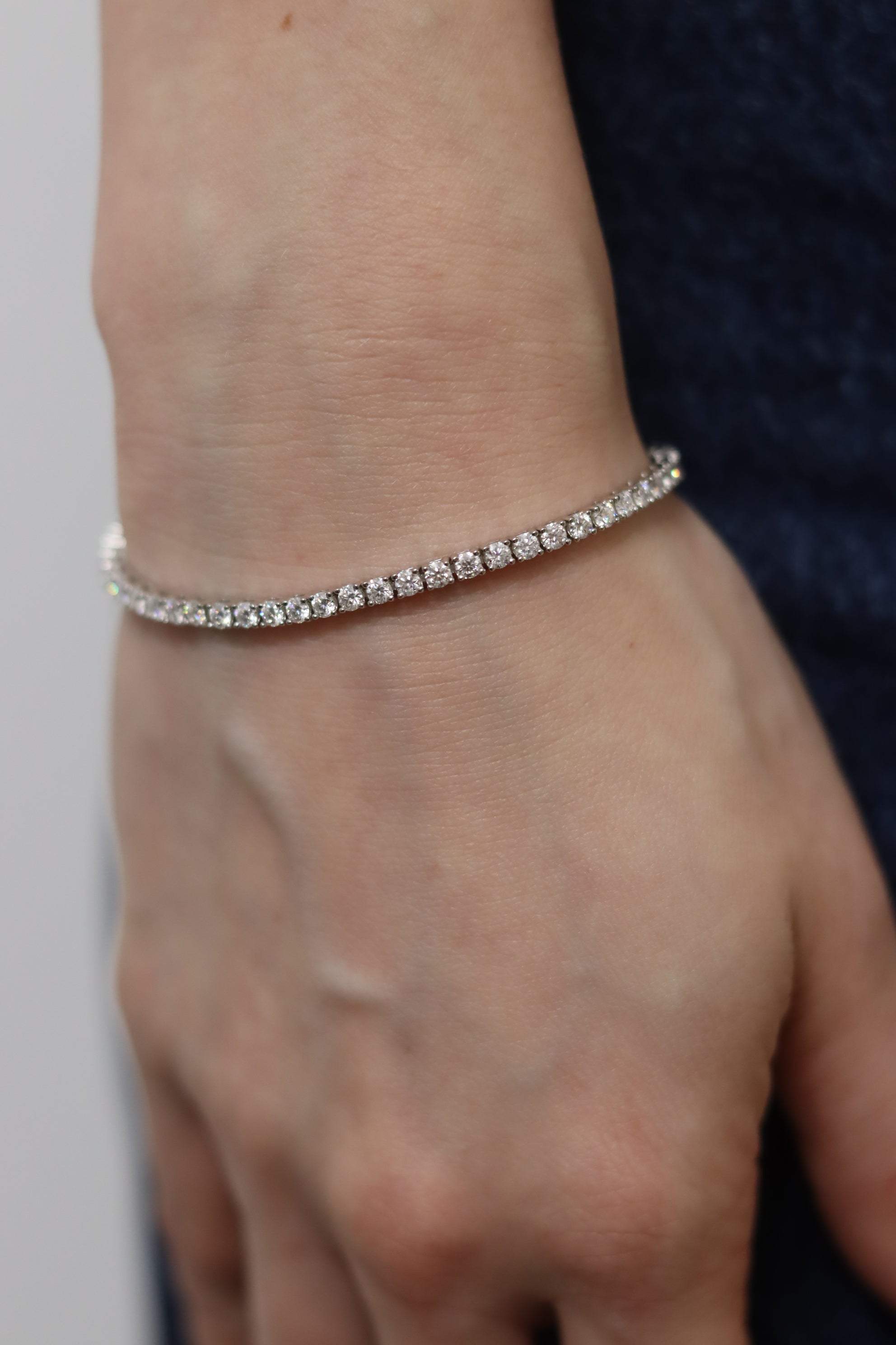 Braccialetto Tennis 2mm – Bracciale Moissanite Tutto Pietre | Argento 925 Rodiato