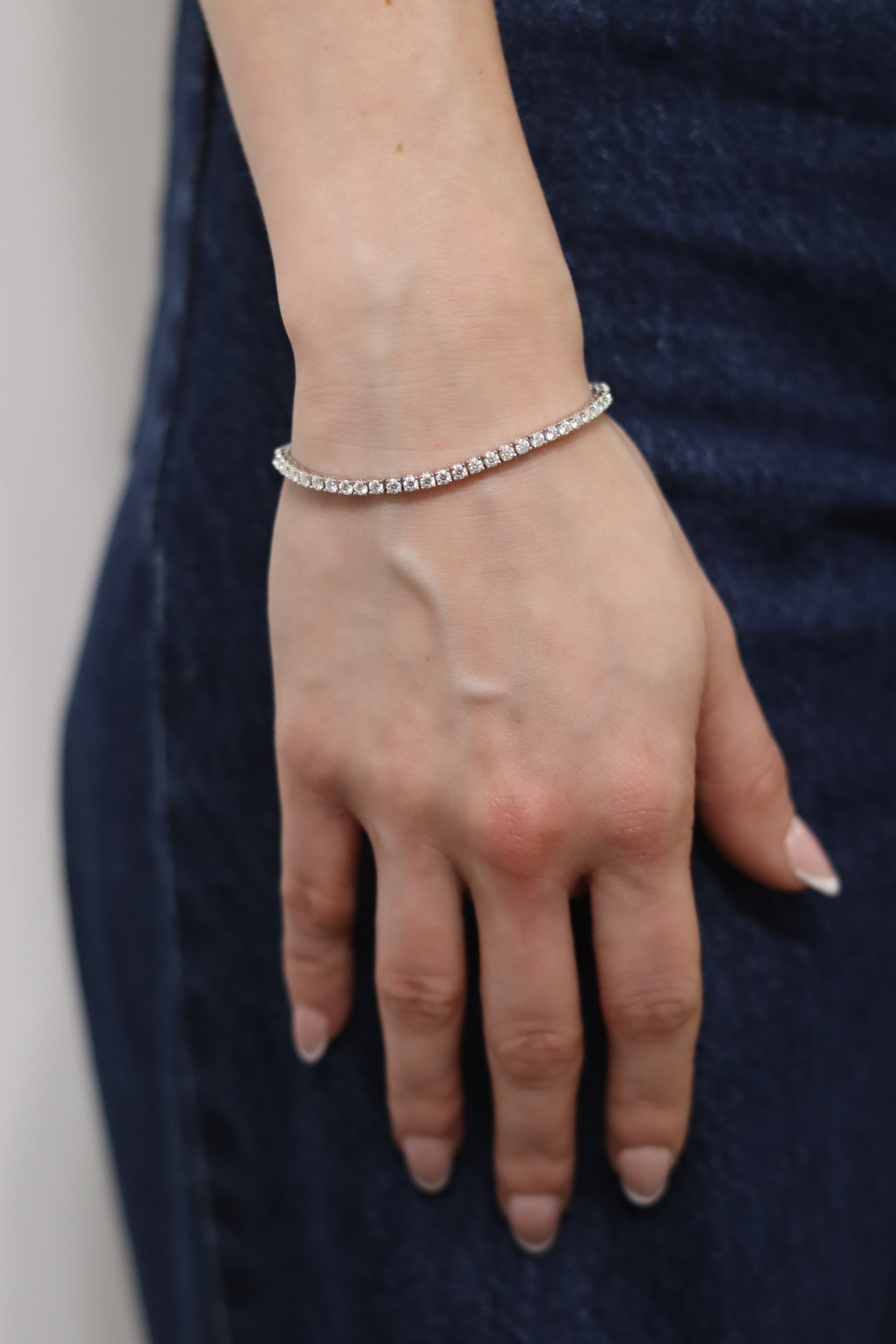 Braccialetto Tennis 2mm – Bracciale Moissanite Tutto Pietre | Argento 925 Rodiato
