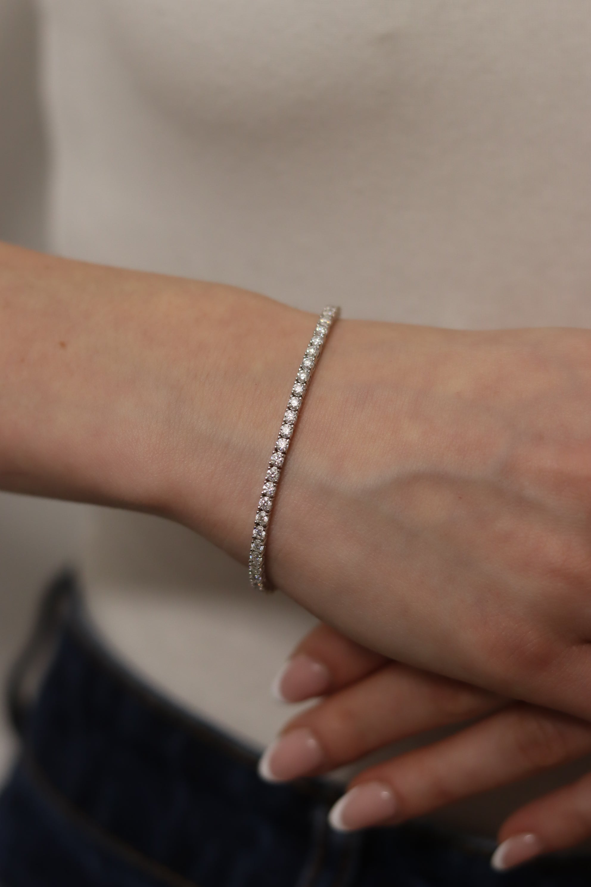 Braccialetto Tennis 3 mm MOISSANITE - Bracciale unisex Argento 925