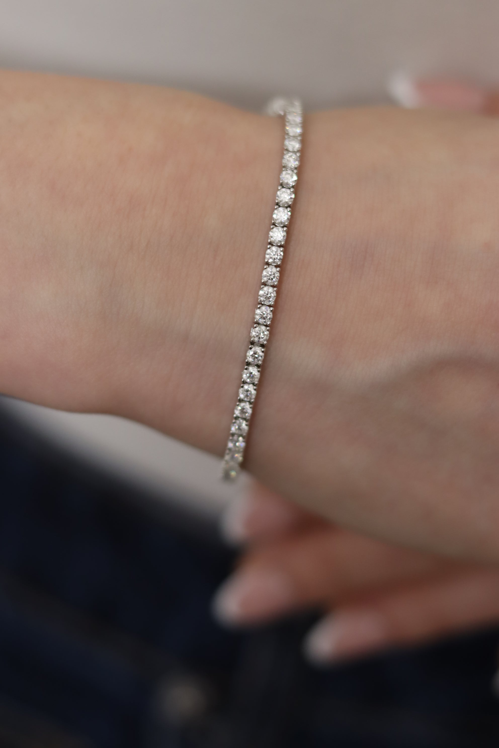 Braccialetto Tennis 3 mm MOISSANITE - Bracciale unisex Argento 925