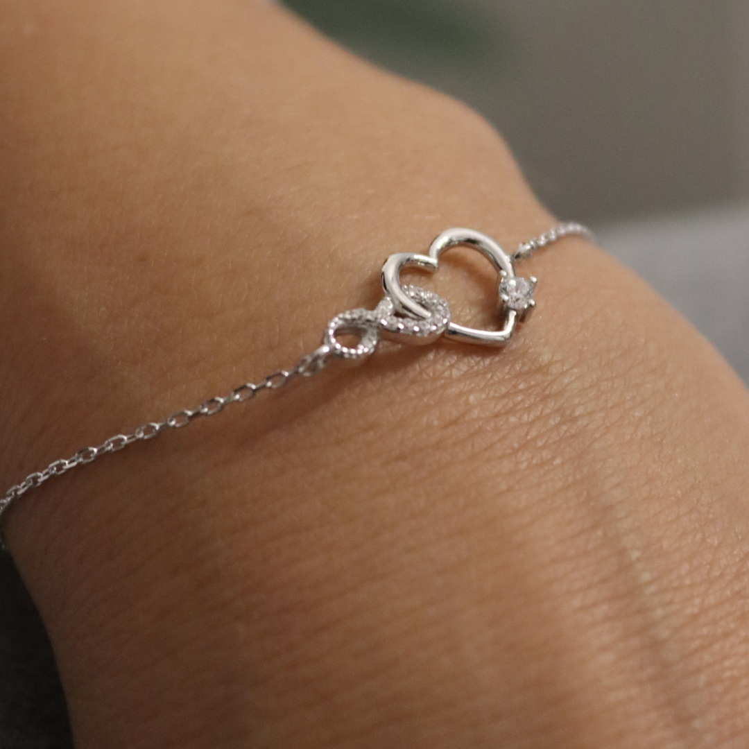 Braccialetto Cuore e Infinito Alida - Bracciale Argento 925