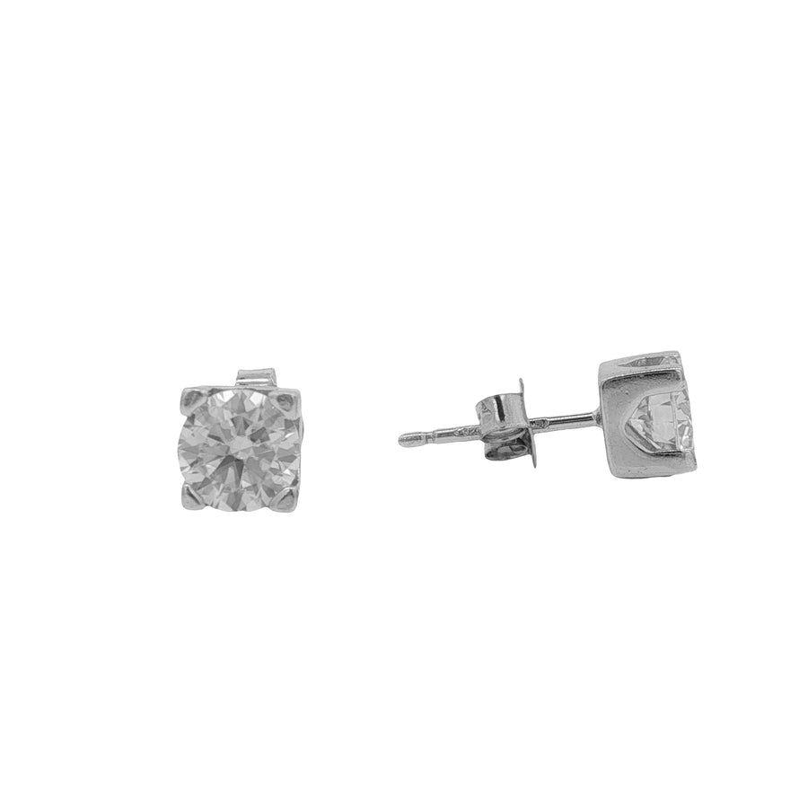 Orecchini Punto Luce Moissanite – Argento 925 | 4mm 5mm 6mm