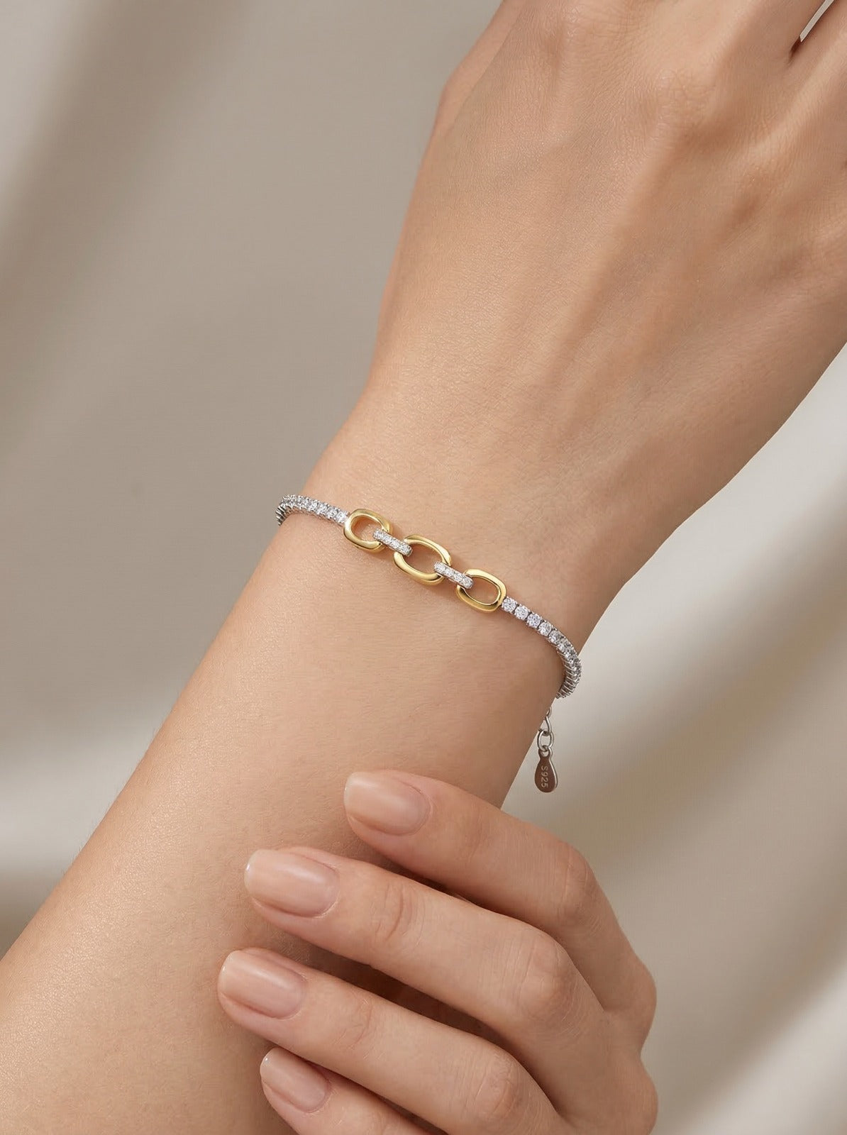 Braccialetto Tennis Kàira- Bracciale Bicolor Donna Argento 925